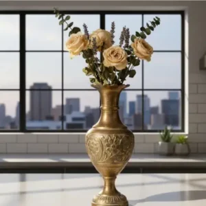 brass flower vase