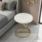 Gold Base White Marble Side Table 1