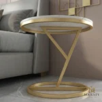 Gold Base White Marble Side Table 3
